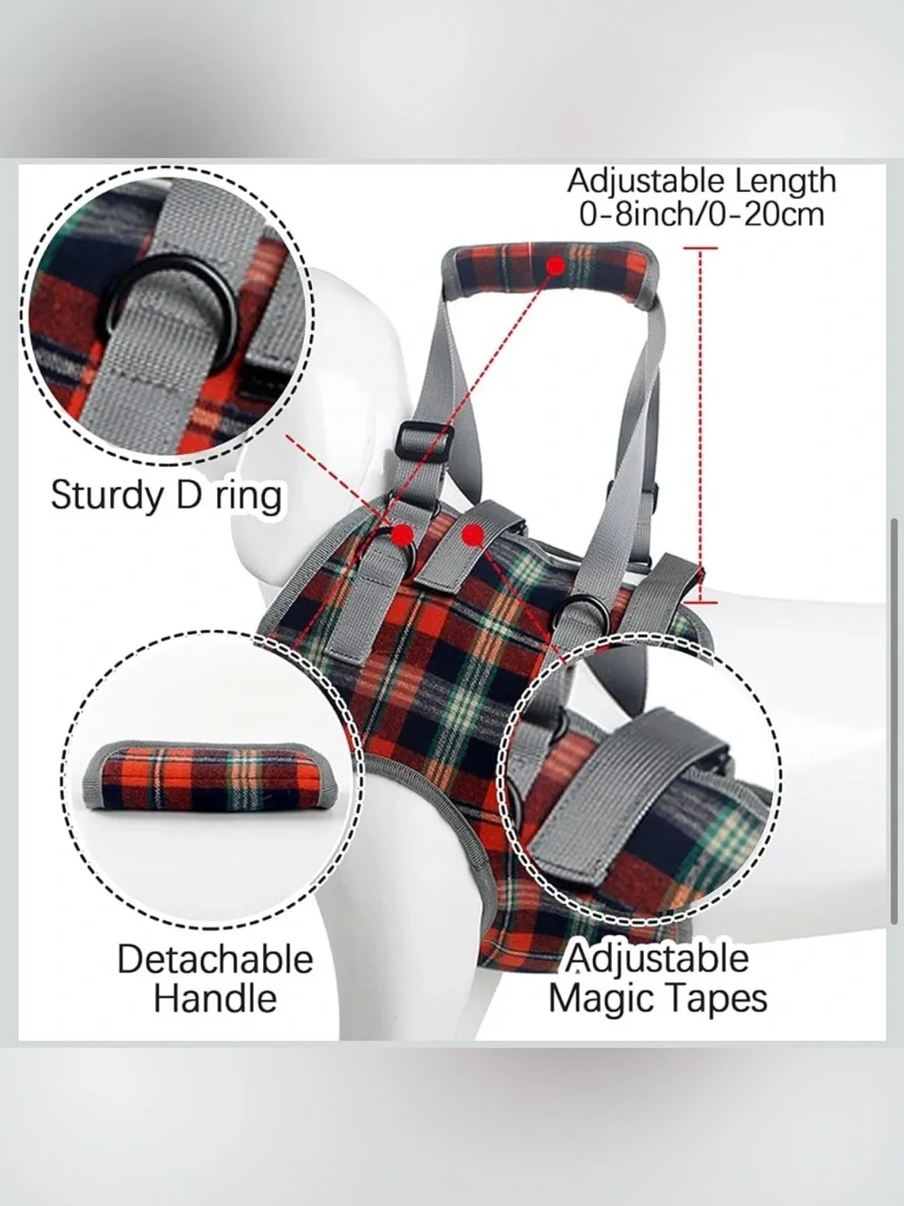 ROZKITCH Dog Lift Harness, Grid Pet Chest Support Aid Small. 2562/bb14-1